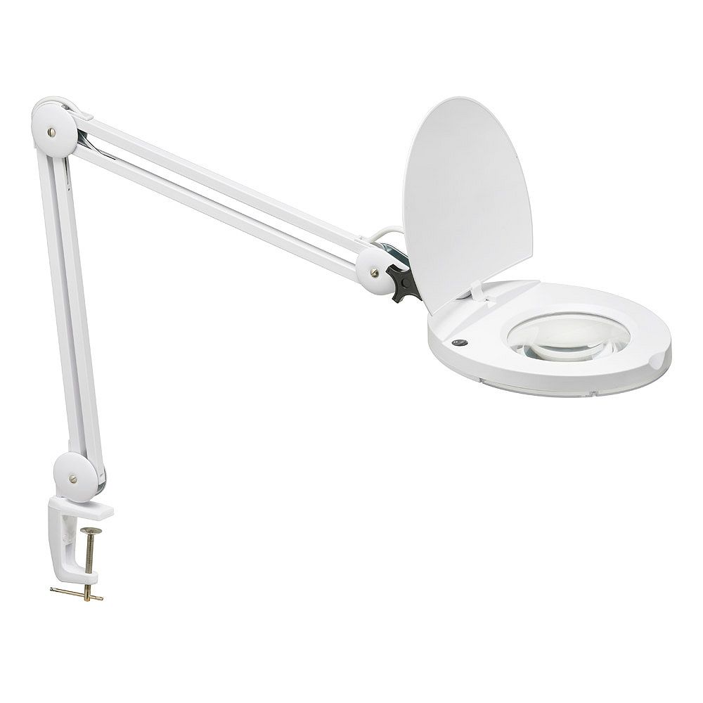 Dainolite 8w Led Magnifier Lamp White, Desk Lamp With Magnifier Canada
