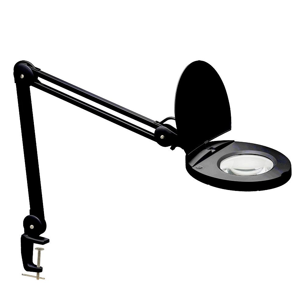 Dainolite 8w Led Magnifier Lamp Black, Desk Lamp With Magnifier Canada