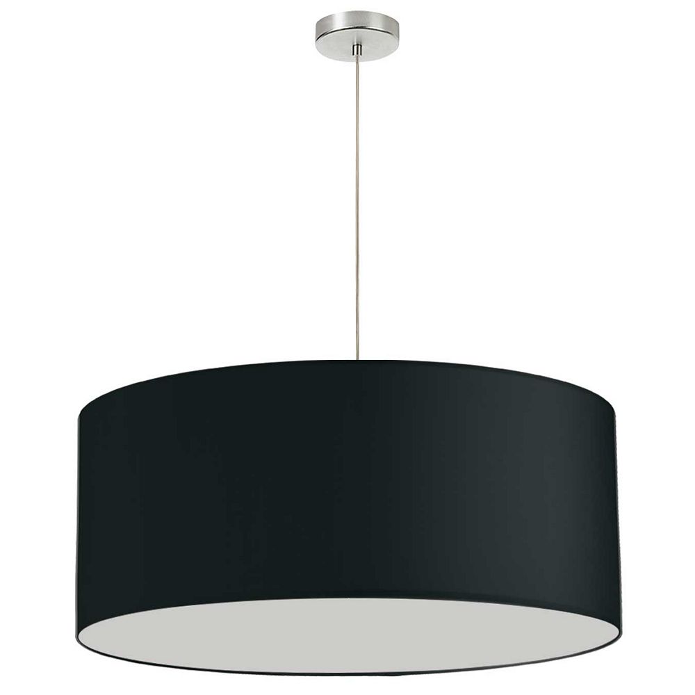 Dainolite 1 Light 28 Inch Drum Shade Pendant No Bottom Diffuser Black Fabric The Home Depot Canada 28 Inch Drum Shade Pendant, Black Drum Shade Light Fixture