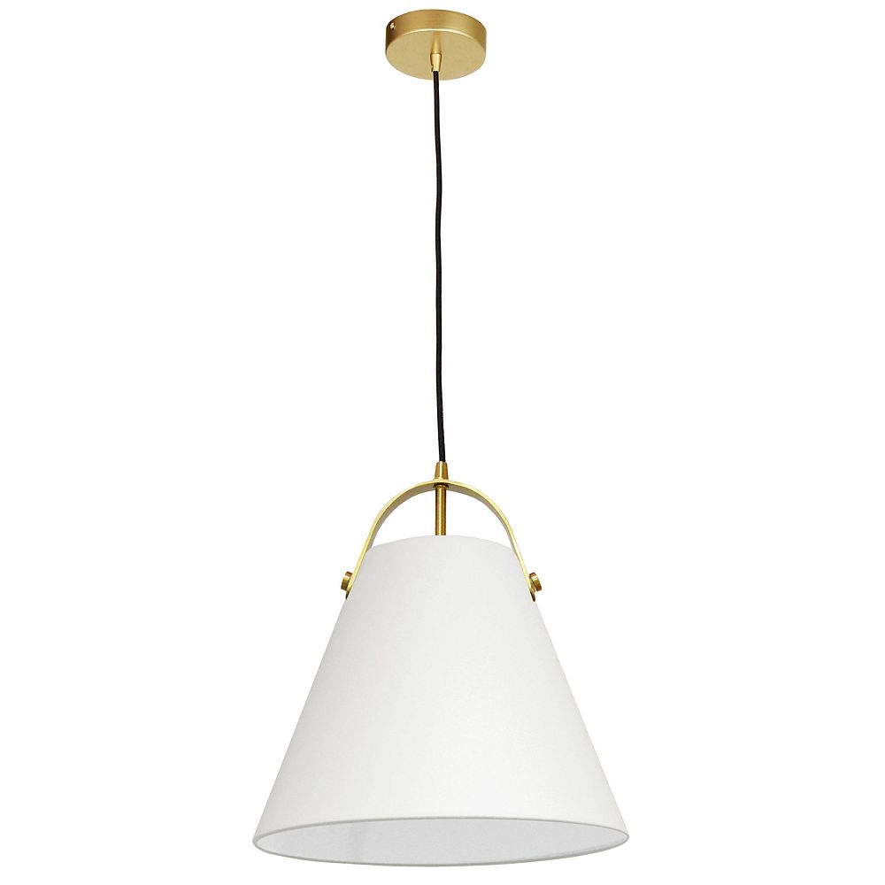 Dainolite 1 Light Emperor Pendant Aged Brass with Off White Shade | The ...