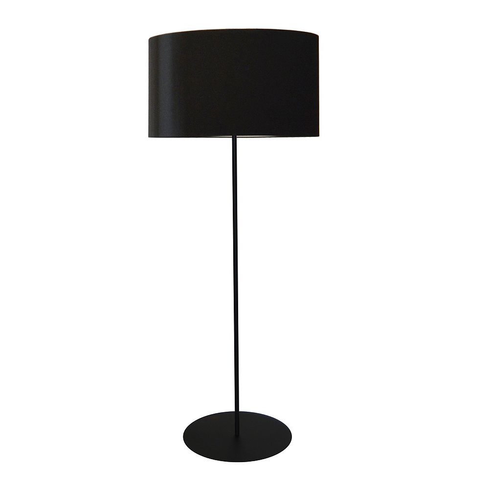 Dainolite 1 Light Drum Floor Lamp W Black Shade The Home Depot Canada Light Drum Floor Lamp W Black Shade
