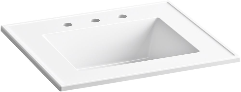 KOHLER Ceramic Impressions 25 Inch Rectangular Vanity Top Bathroom Sink   P 1001522019 