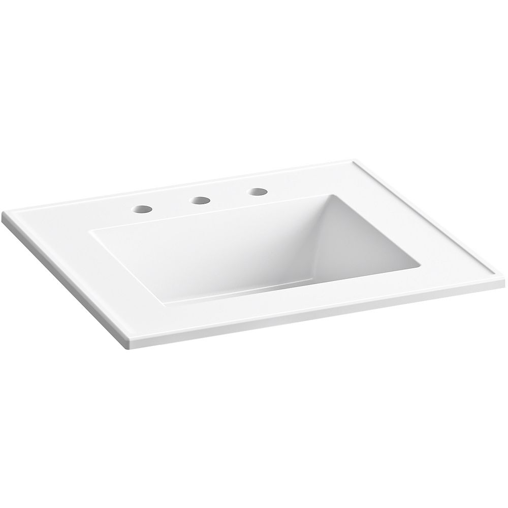 KOHLER Ceramic/Impressions 25 inch Rectangular VanityTop Bathroom Sink in White The Home