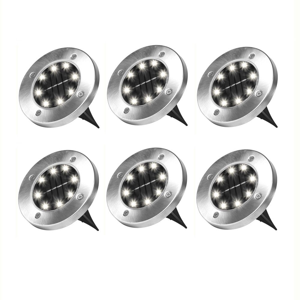 ASOTV Bell + Howell Solar Powered Outdoor Pathway Disk Lights (6Pack