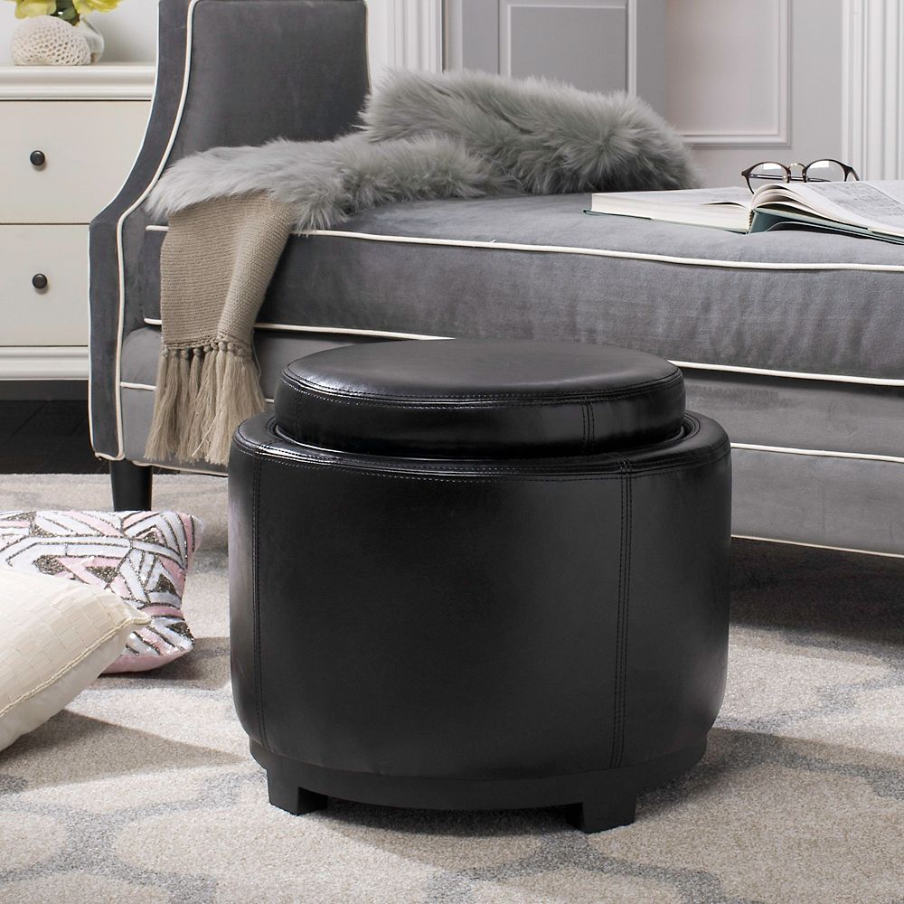 Safavieh Murray Black Storage Ottoman | The Home Depot Canada