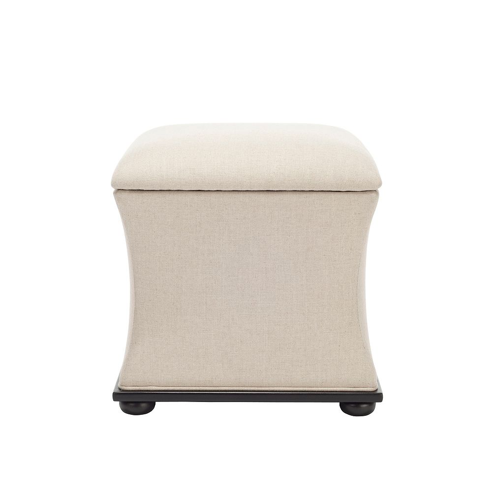 Safavieh Maddox Beige Storage Ottoman The Home Depot Canada