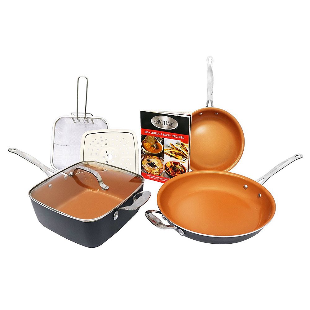 Gotham Steel 7 Piece Non Stick Ceramic Cookware Set With Lids The Home Depot Canada