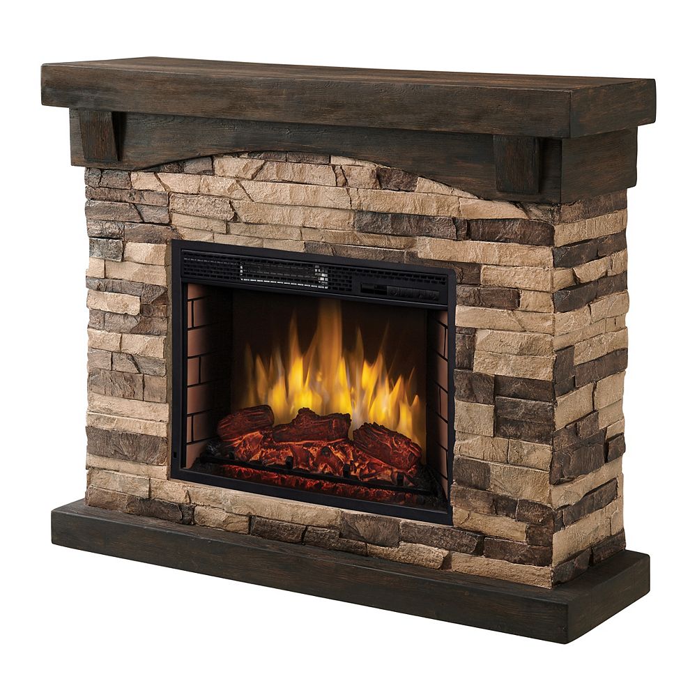 Pleasant Hearth 42 Sable Mills Electric Fireplace Tan Faux Stone Mantel The Home Depot Canada Pleasant Hearth 42 Sable Mills, Fake Stone Fireplace Surround