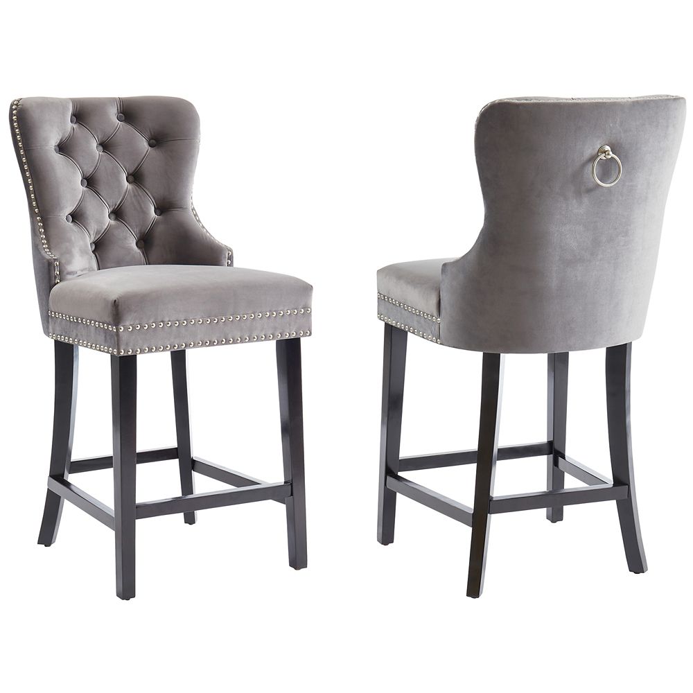 Nspire 26 Inch Counter Stool Set Of 2 Grey The Home Depot Canada   P 1001523514 