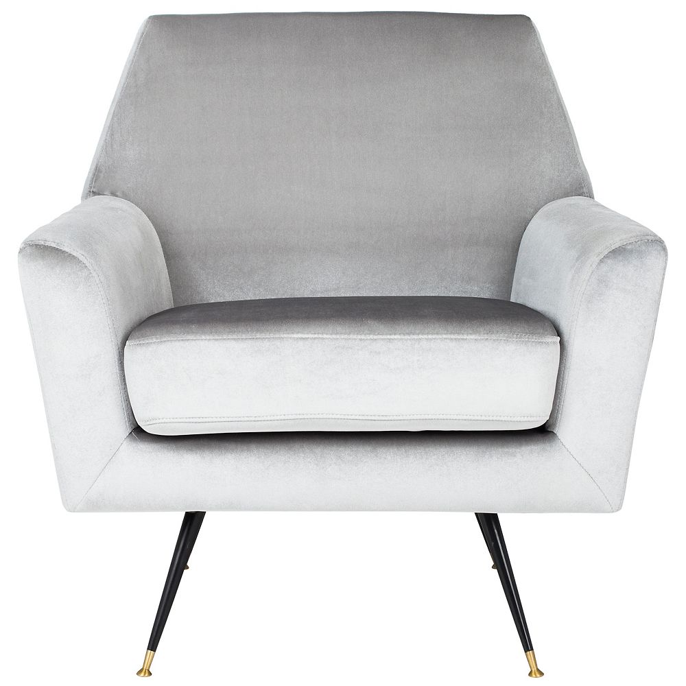 Safavieh Nynette Polyester Accent Chair In Light Gray The Home Depot Canada