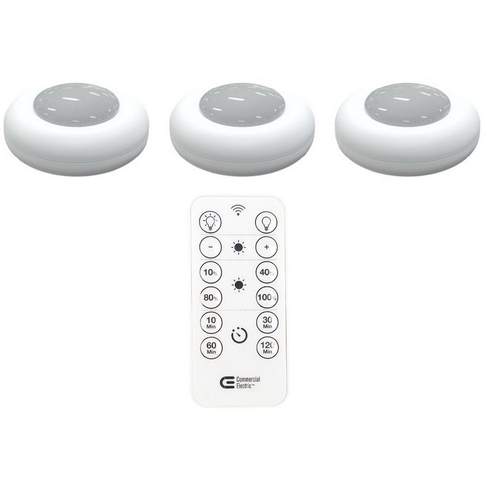 Commercial Electric Touch Lights with Remote 3inch LED White Under Puck Lights 3