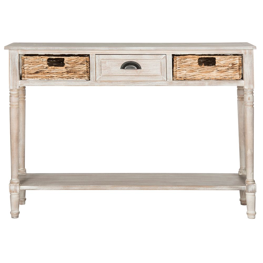 Safavieh Christa Console Table In Vintage White The Home Depot Canada