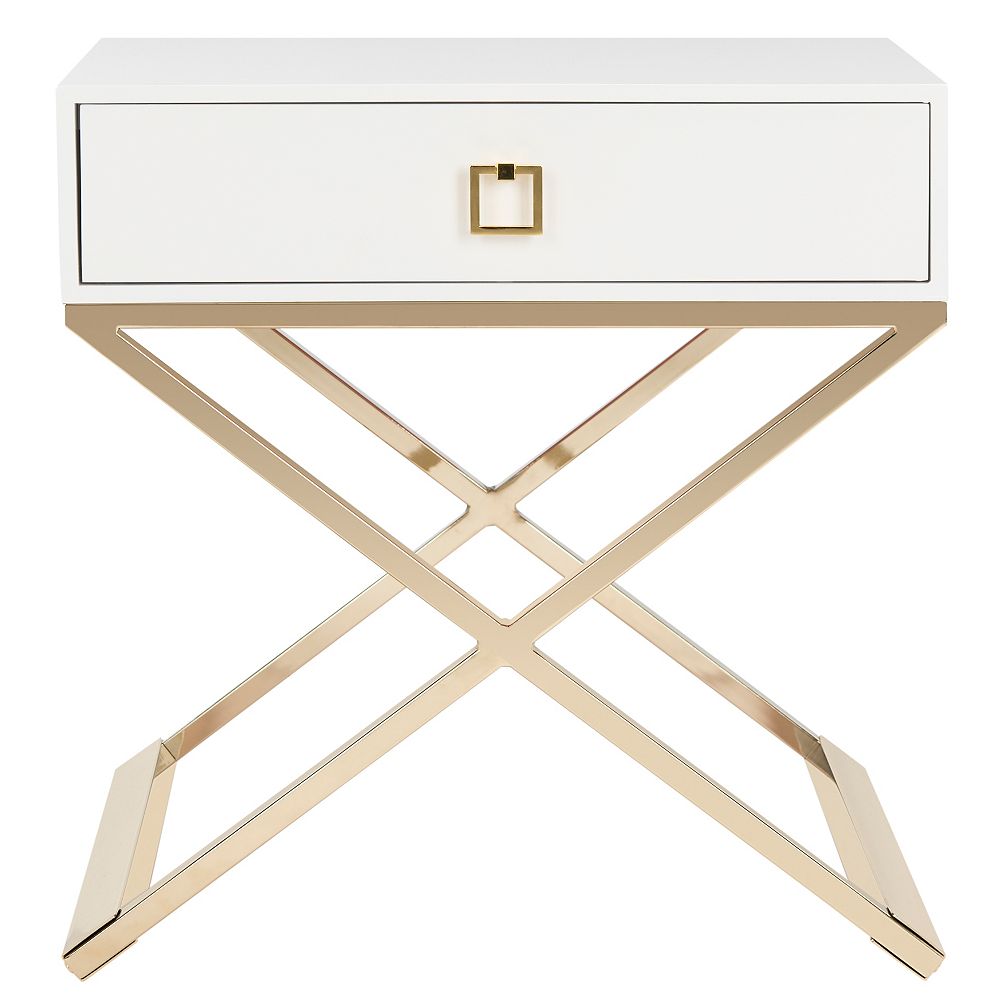 Safavieh Zarina End Table In White The Home Depot Canada