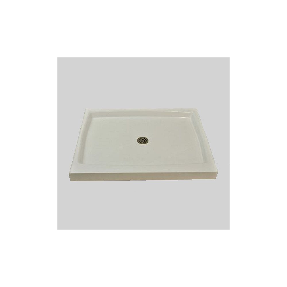 The Marble Factory 48x34 Single Threshold shower base in U00 Ultra White The Home Depot Canada