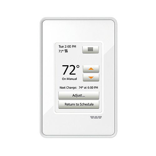 Ditra-Heat 120/240 V Programmable Touchscreen Thermostat in Bright White