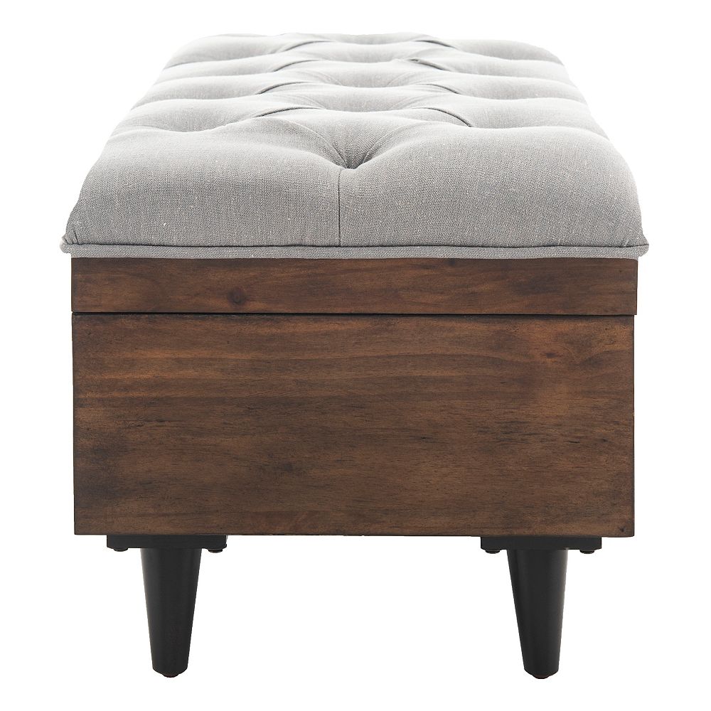 Safavieh Liam Grey Tufted Cocktail Ottoman The Home Depot Canada