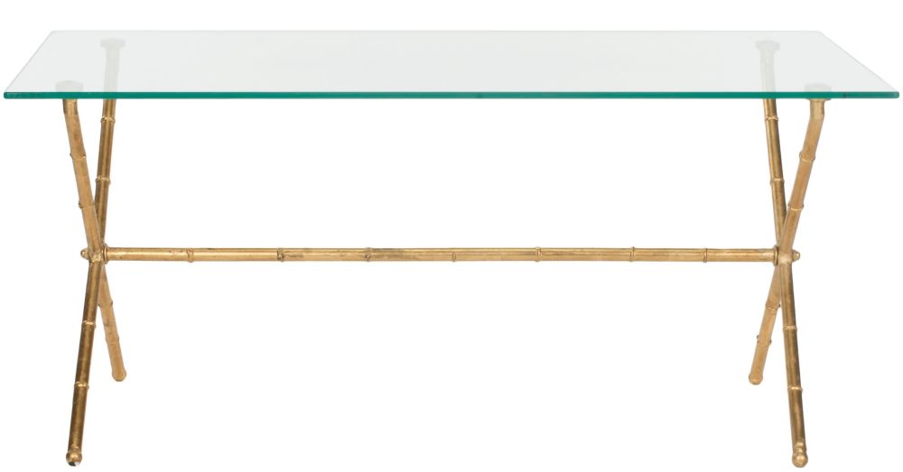 Safavieh Brogen Gold and Clear Coffee Table The Home Depot Canada