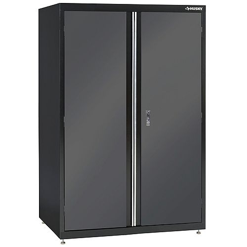 72 inch. H x 46 inch. W x 24 inch. D Welded Steel Floor Cabinet in Black/Gray