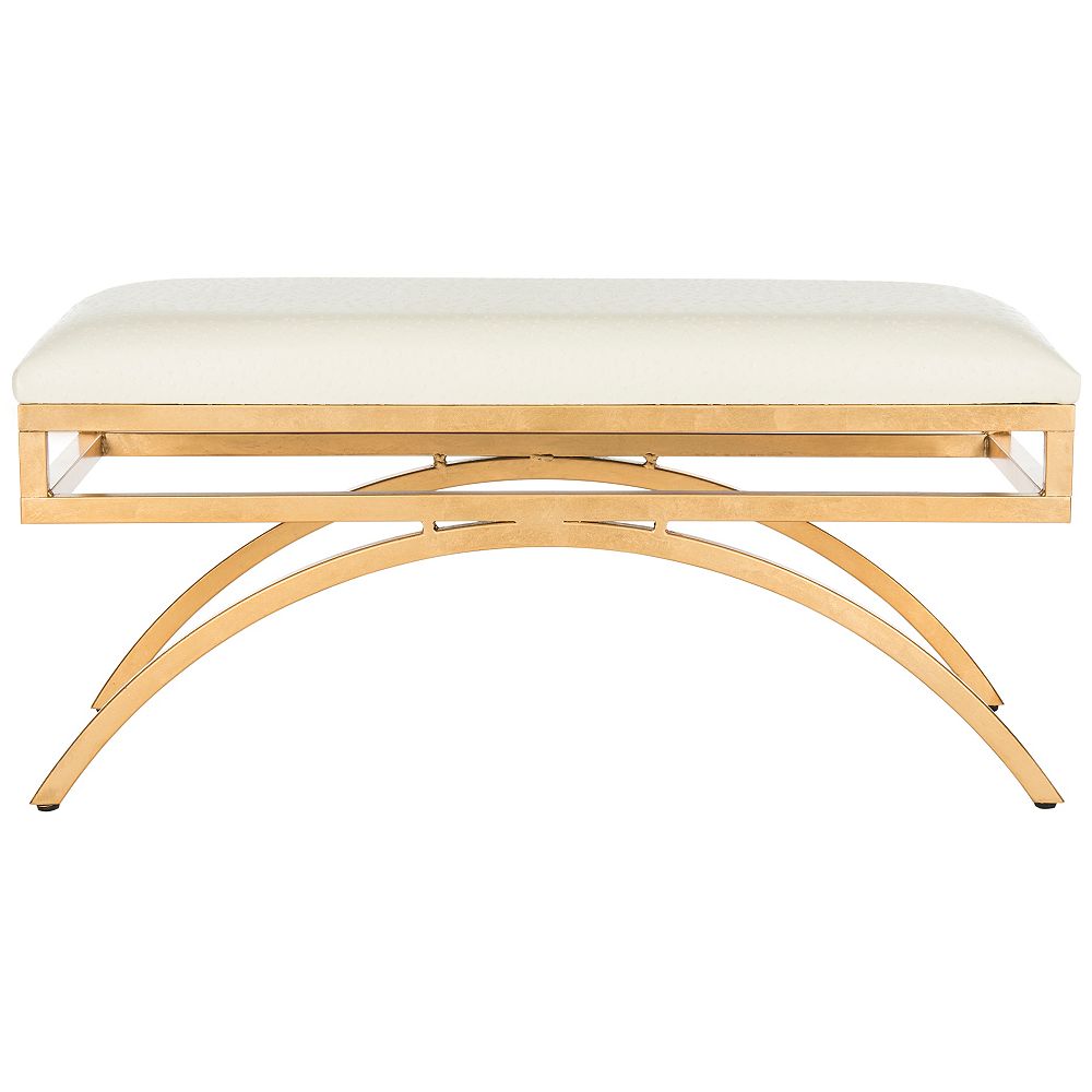 Safavieh Moon Cream Gold Bench The Home Depot Canada