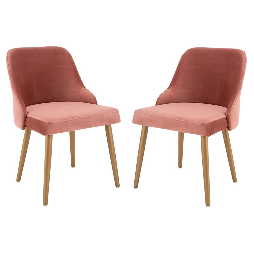 Safavieh Lulu Dusty Rose Upholstered Dining Chair (Set of 2) | The Home