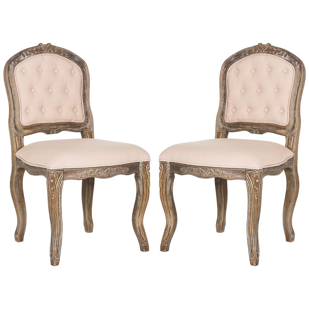 Safavieh Eloise Beige Rustic Oak 20 In H French Leg Dining Chair Set Of 2 The Home Depot Canada Safavieh Eloise Beige Rustic Oak 20 In H French Leg Dining Chair Set Of 2 The Home Depot Canada