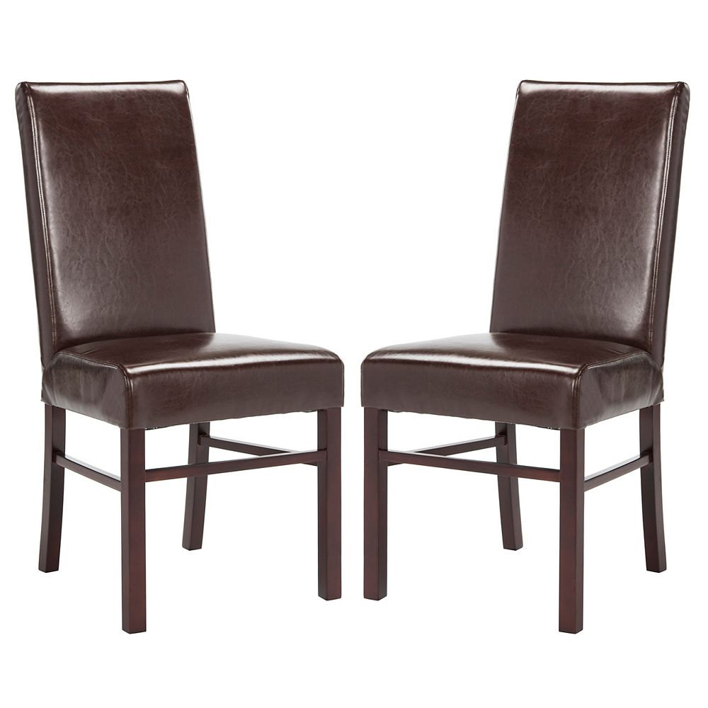 Safavieh Brown Leather Dining Chair, Leather Kitchen Chairs Canada