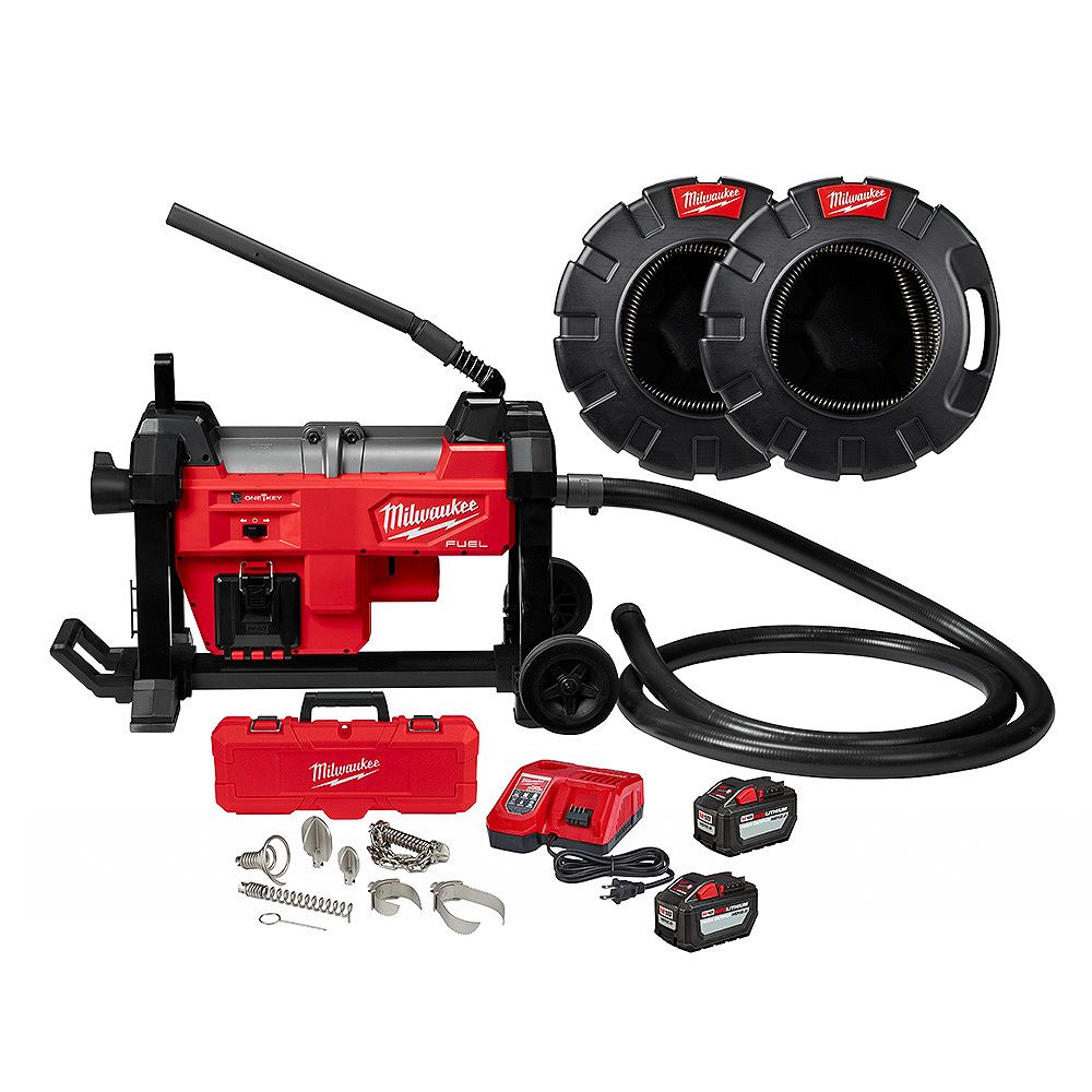 Milwaukee Tool M18 FUEL Brushless Cordless Sewer Sectional Machine Kit with Cables Accesso