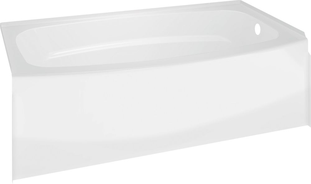 Delta Classic 400 Curve 60 In. Right Drain Rectangular Alcove Bathtub ...