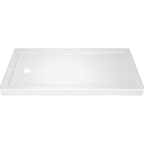 Classic 400 32 in. x 60 in. Single Threshold Left Drain Shower Base in High Gloss White