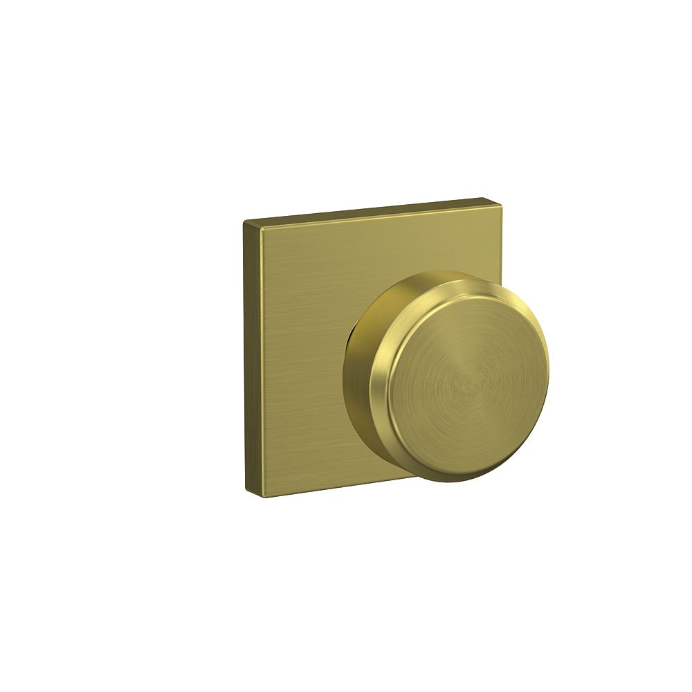 Schlage Bowery Gold Hall/Closet Inactive NonLocking Passage Door Knob with Collins Trim R
