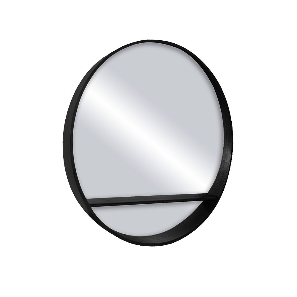 The Tangerine Mirror Company Alex Round Satin Black Shelf 32 Inch Home Depot Canada The Tangerine Mirror Company Alex, Round Mirror With Black Frame Canada