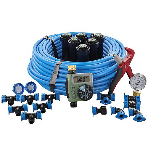 In Ground Sprinkler System with Blu Lock Tubing System and Digital Hose Faucet Timer