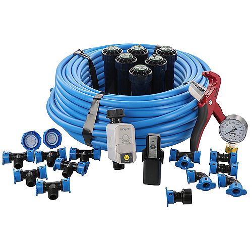 In Ground Sprinkler System with Blu Lock System and B Hyve Hose Faucet Timer with Wifi Hub