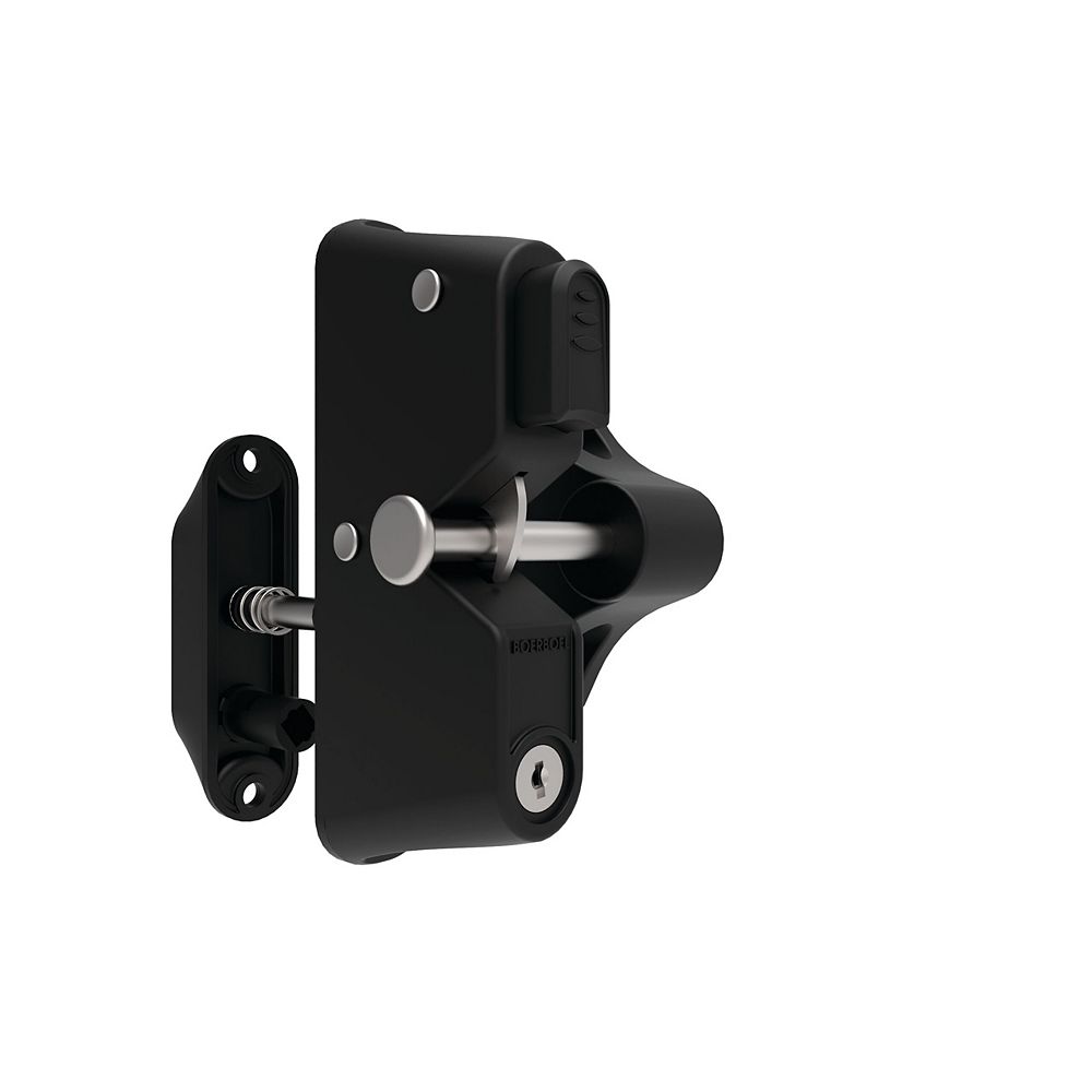 Barrette Locking Latch Two Sided - Black | The Home Depot Canada