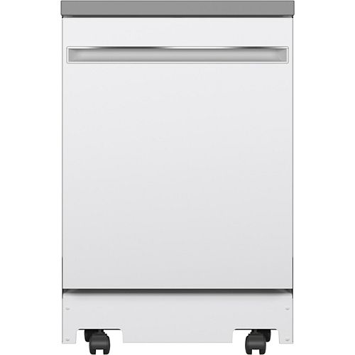 58 dBA 24-inch Portable Dishwasher with 12 Place Settings Capacity Stainless Steel Tub in White