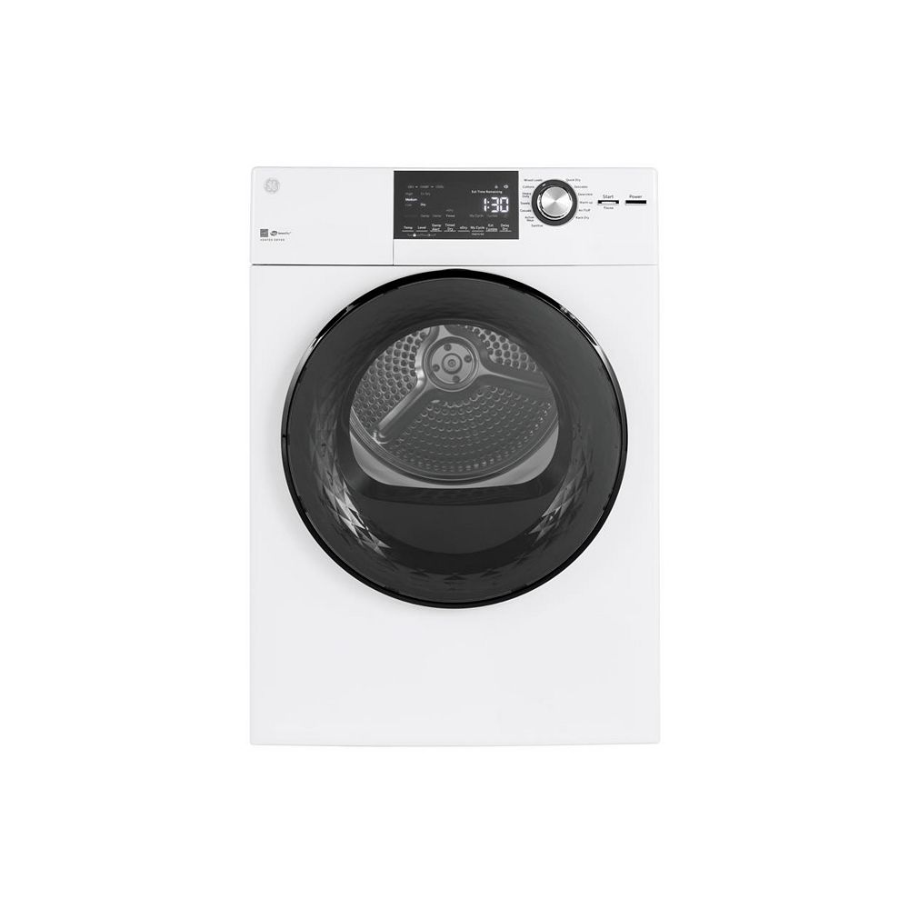 GE 4.1 cu.ft. Vented Dryer Stainless Steel Drum in White The Home