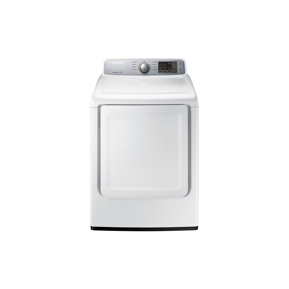 Samsung Sécheuse électrique de 7,4 pi3 avec capteur de séchage en blanc ENERGY STAR® Home Samsung Sécheuse électrique de 7,4 pi3 avec capteur de séchage en blanc ENERGY STAR® Home