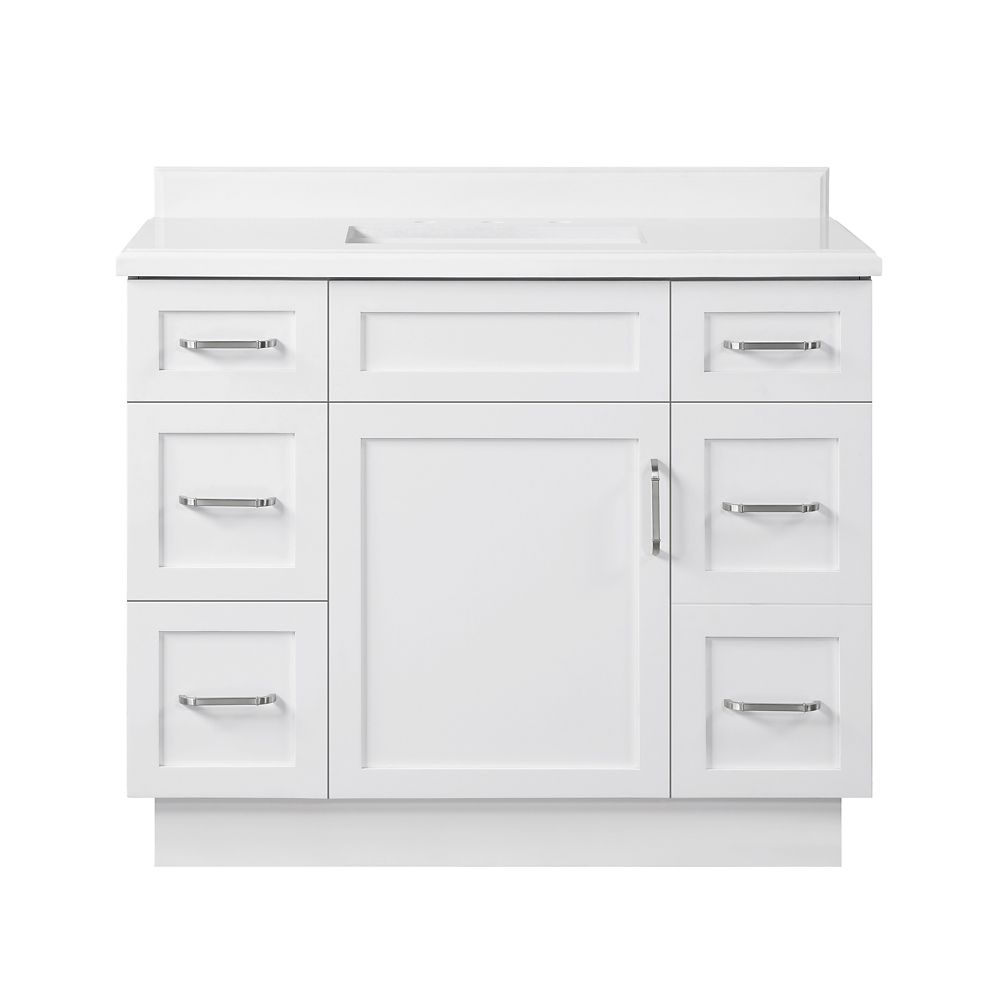 Home Decorators Collection Lincoln 42 Inch Bath Vanity In White With   P 1001530045 