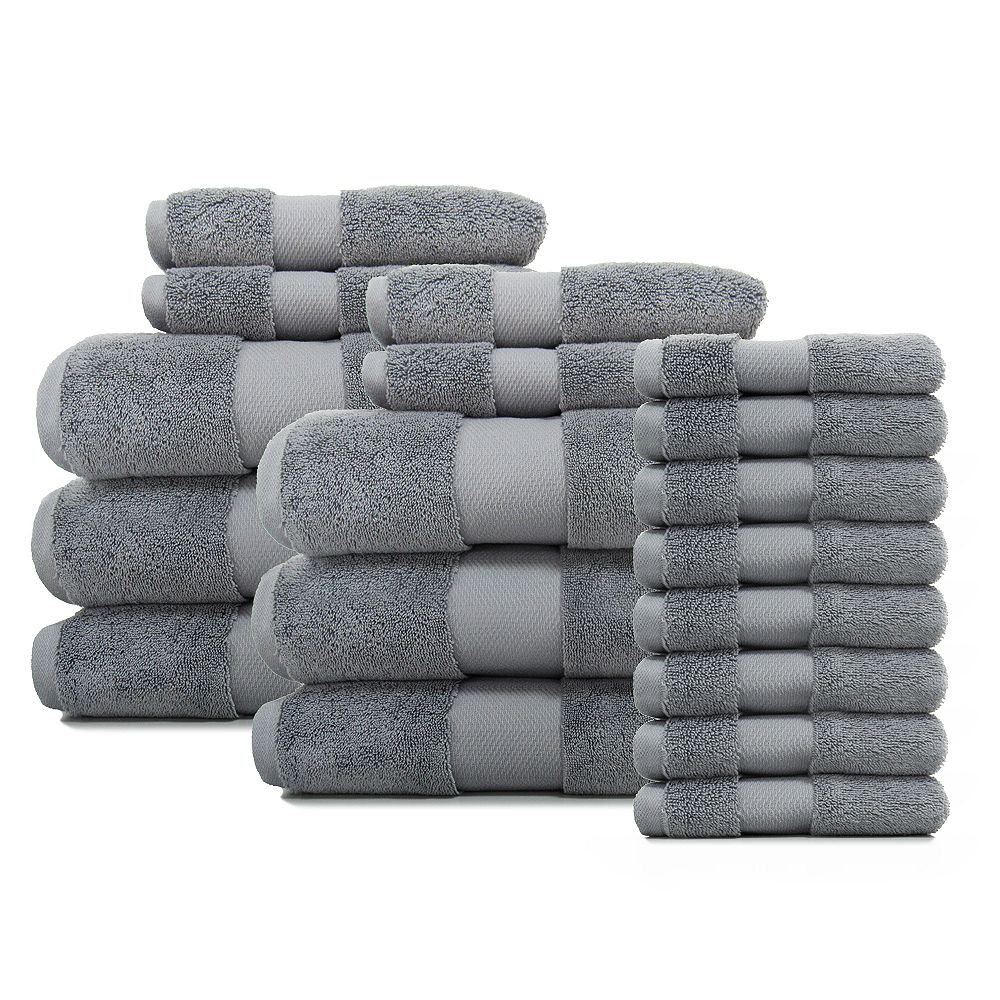 Home Decorators Collection 18-piece Plush Soft Towel-bathhandwash-stone In Grey The Home Depot Canada