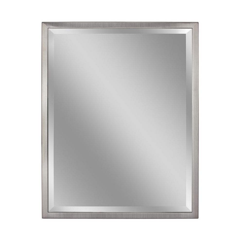 Deco Mirror 24 in. x 30 in. Classic Brush Nickel Wall Mirror The Home