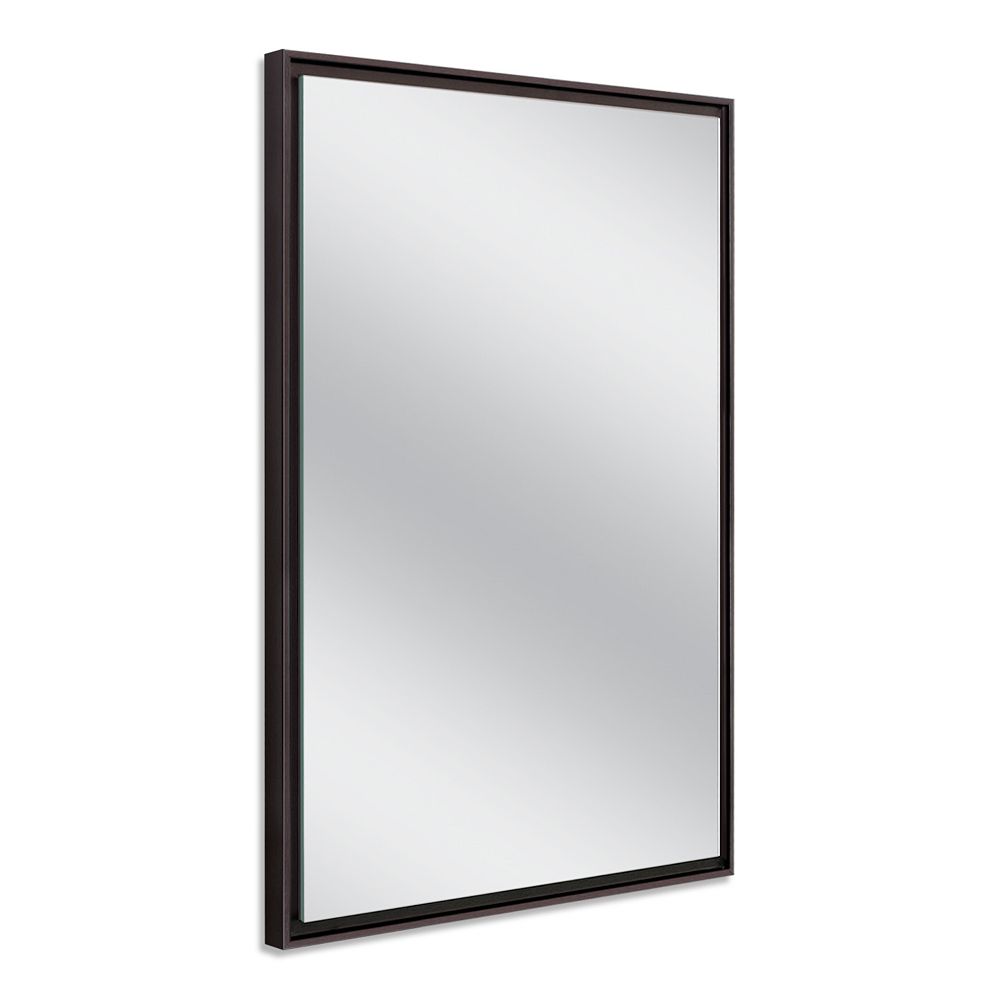 Deco Mirror 26 in. x 38 in. Espresso Studio Float Wall Mirror The Home Depot Canada