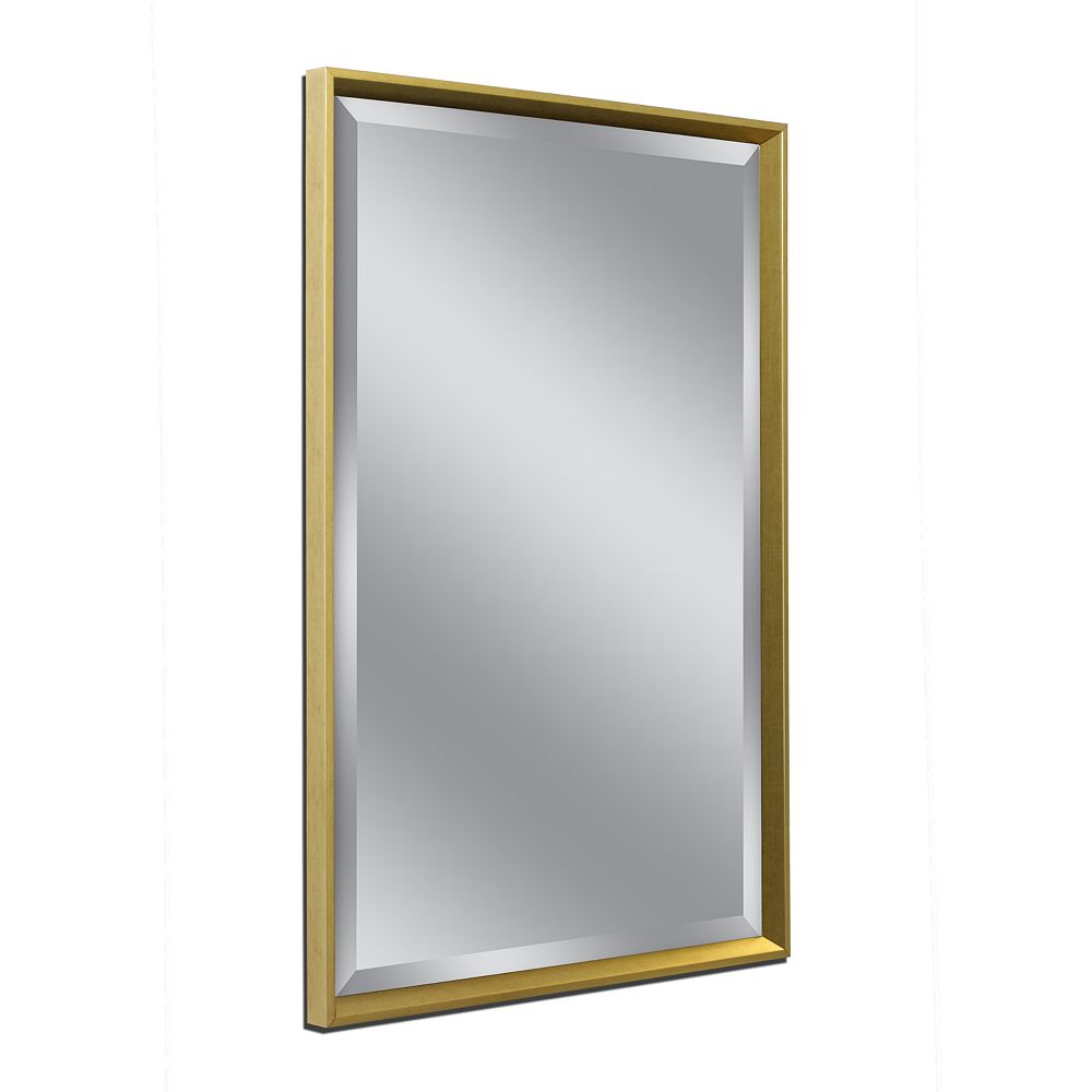 Deco Mirror 26 in. x 38 in. Franklin Gold Wall Mirror The Home Depot