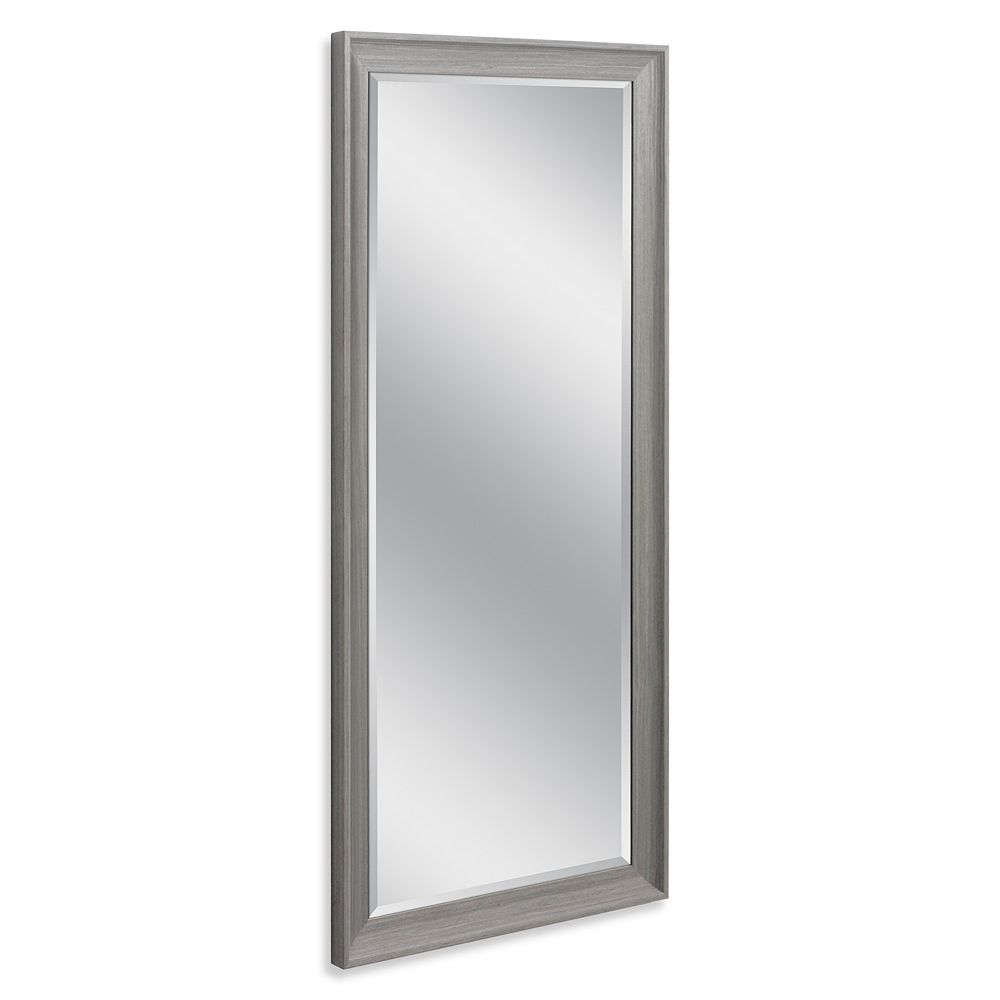 Deco Mirror 29 in. x 63 in. Transitional Driftwood Gray Leaner Mirror