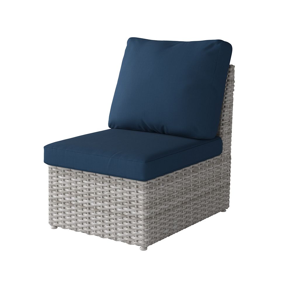 Corliving Weather Resistant Resin Wicker Armless Patio Chair, Blended