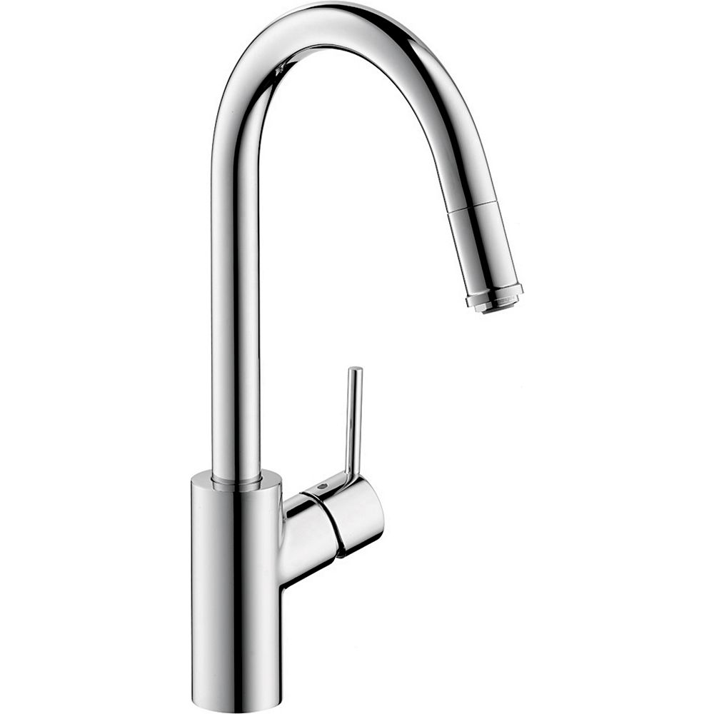 Hansgrohe Talis S High Arc 1 Handle 1 Spray Pull Down Sprayer Kitchen Faucet In Chrome The Home Depot Canada