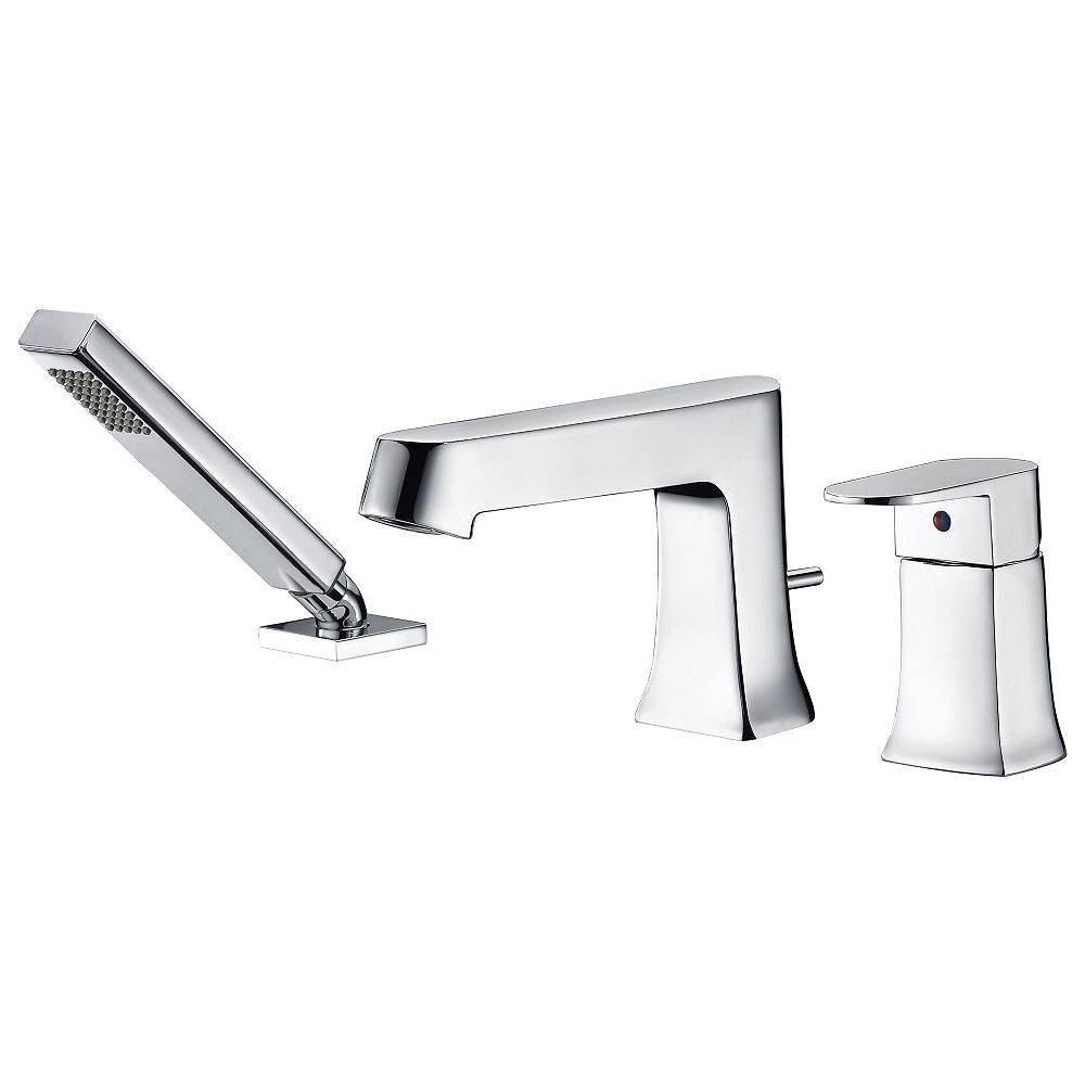 ANZZI Rin Series SingleHandle DeckMount Roman Tub Faucet with Handheld Sprayer in Polish