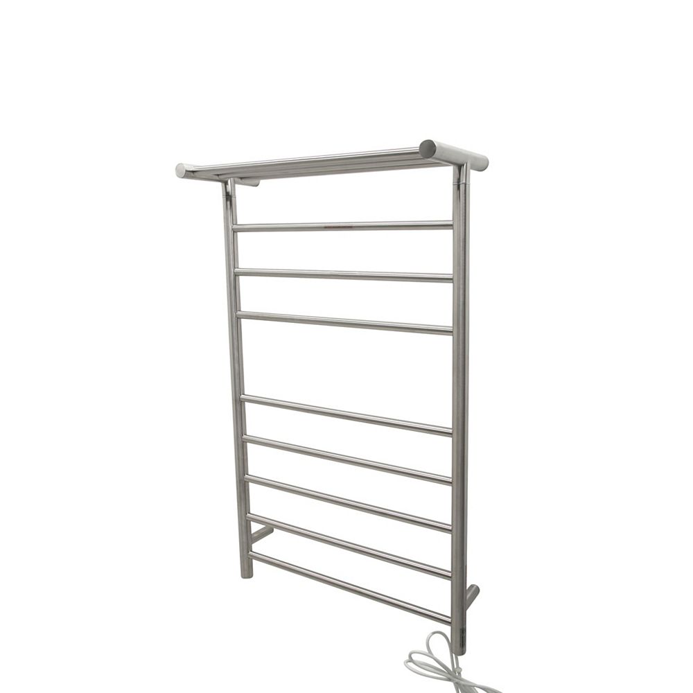 Anzzi Eve 8 Bar Stainless Steel Wall Mounted Electric Towel Warmer Rack In Brushed Nickel The Home Depot Canada