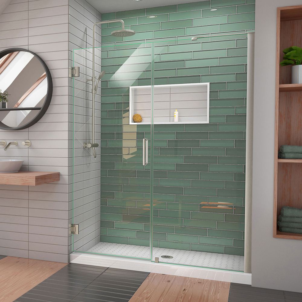 DreamLine Unidoor-LS 55-56 Inch W X 72 Inch H Frameless Hinged Shower ...