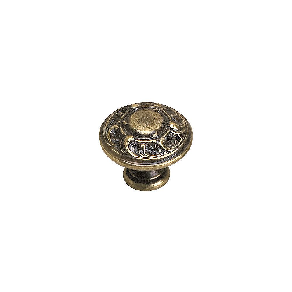 Richelieu 1 38 Inch 35 Mm Burnished Brass Traditional Cabinet Knob The Home Depot Canada 4617