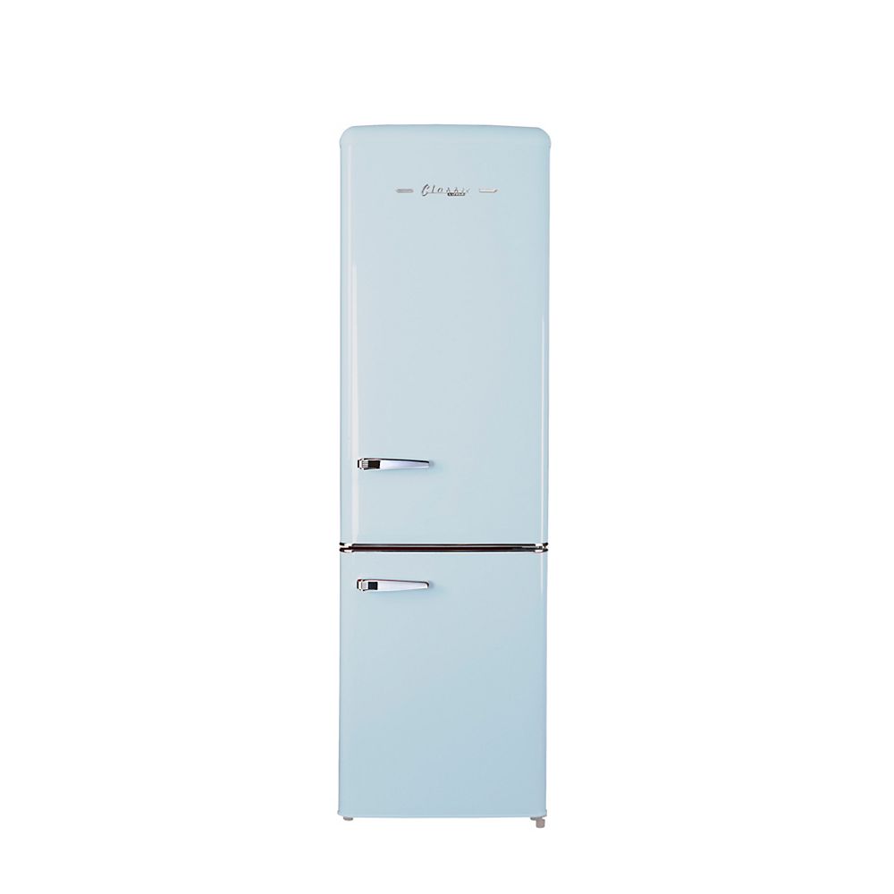 Unique Retro 21.6-inch 9 cu. ft. Bottom Freezer Refrigerator in Powder ...